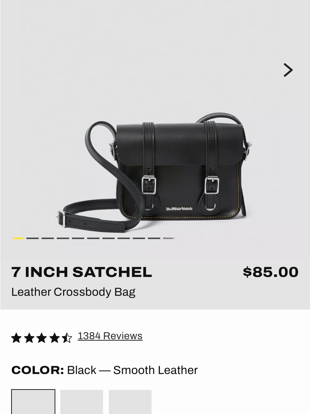 Dr. Martens Black 7-Inch Leather Satchel Messenger